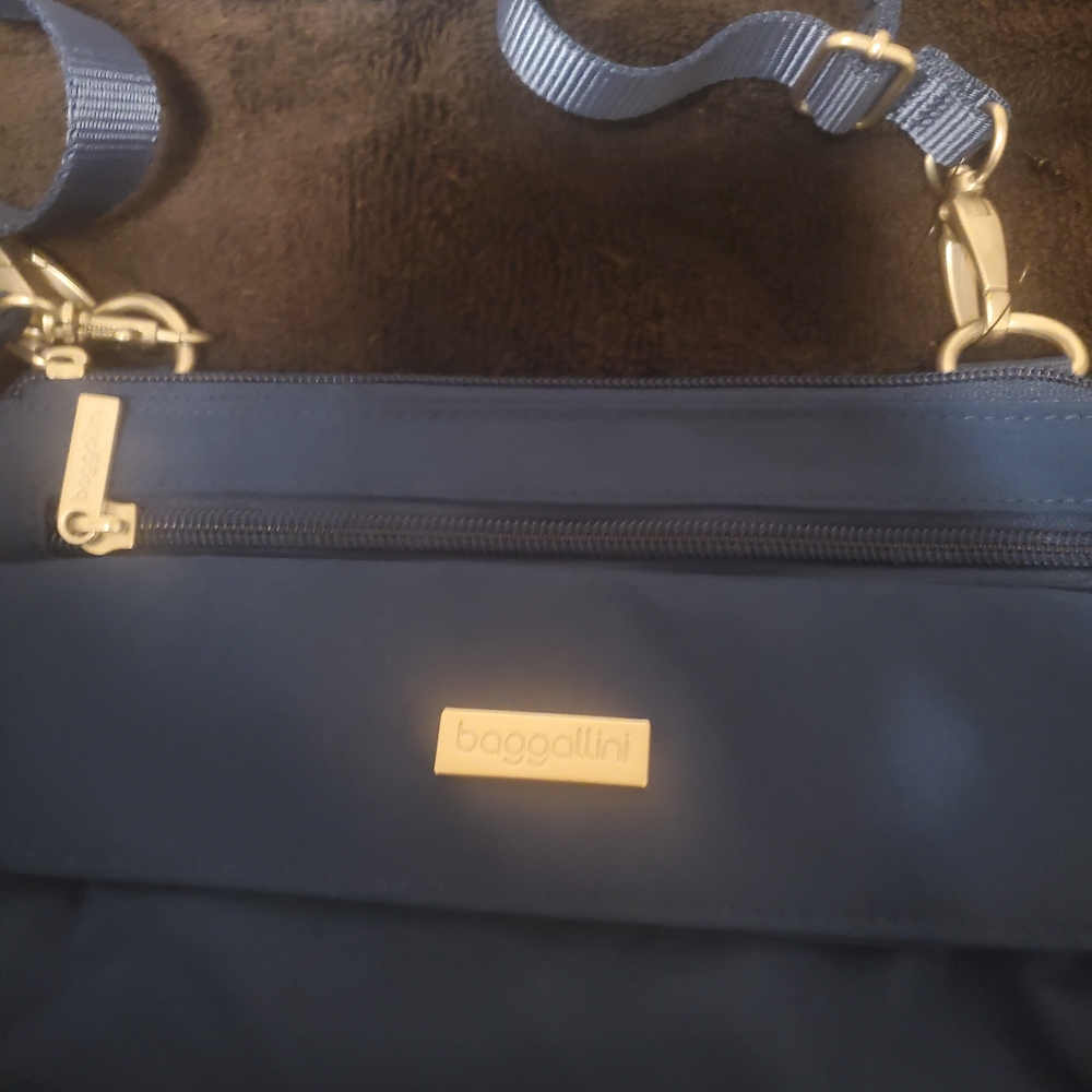 Baggallini Blue Crossbody Bag with Silver Accents